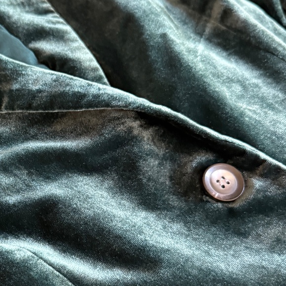 Washable Coldwater Creek Crushed Velvet Dark Green Velvet Blazer - 14 - Picture 15 of 16